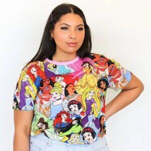 Cakeworthy Disney Princess All Over Print Tee S NEW Multicolor AOP Disneybound